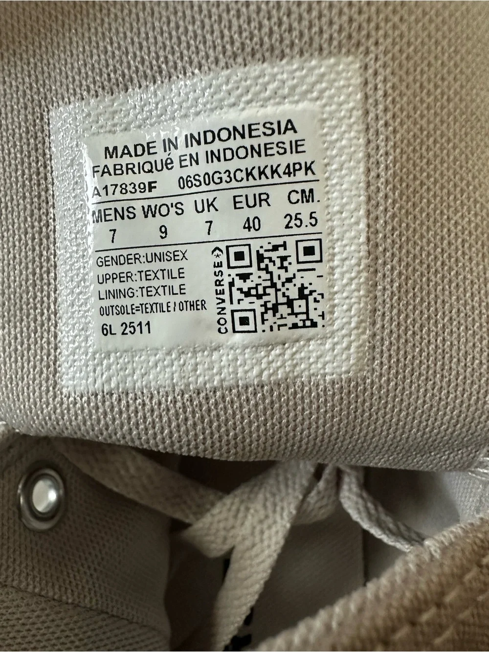 Converse Chuck Taylor® All Star® High Top Sneakers - Beige Canvas - Picture 9 of 13